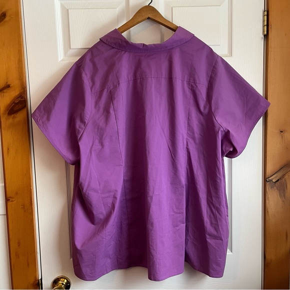 Pennington’s / Short Sleeve Button-Down Top, Size 5X, Purple - Picture 4 of 5